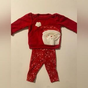 Carter’s Red Fleece Santa Baby Outfit 6M
